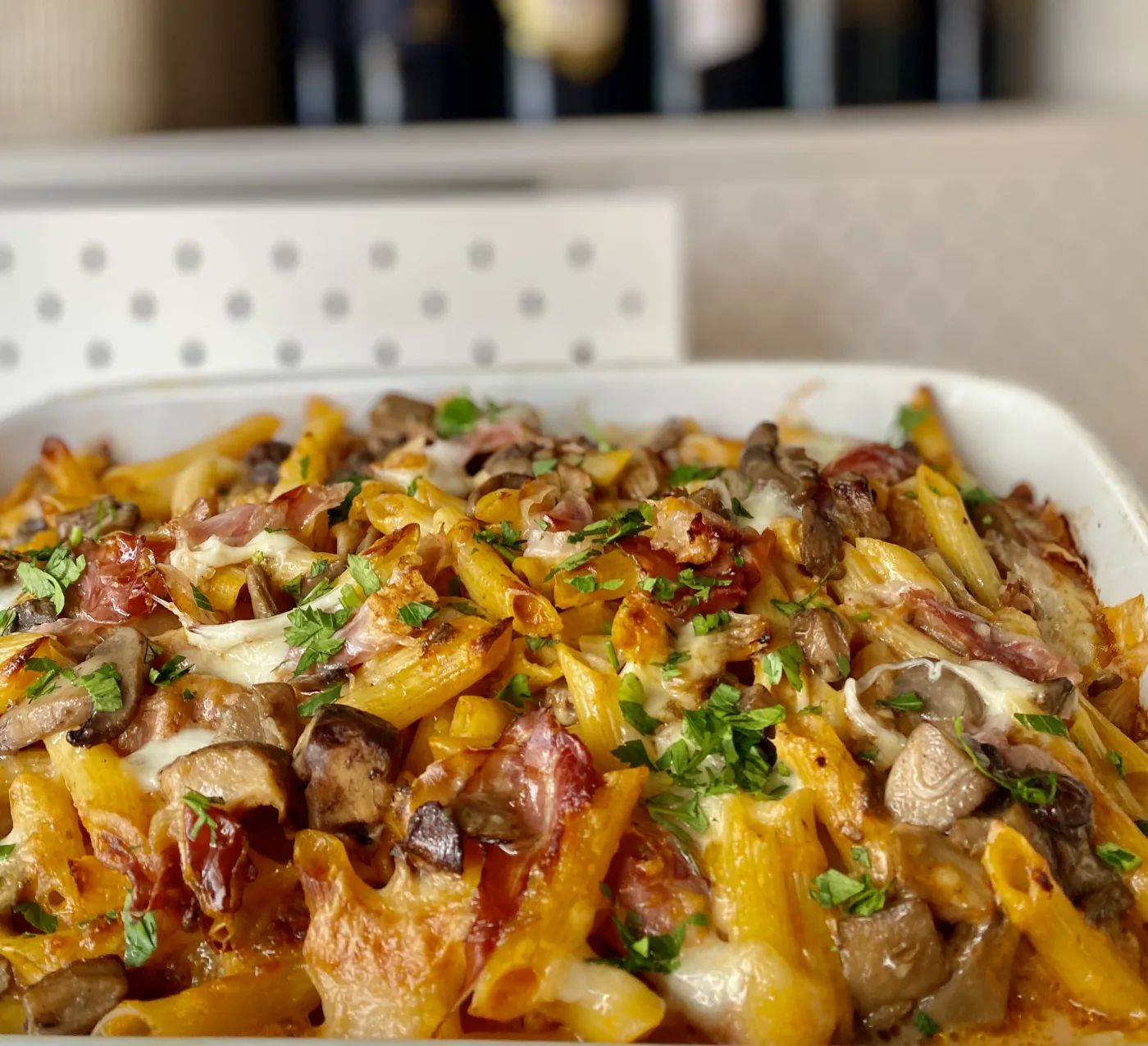 Pennette funghi speck